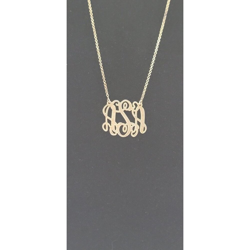 925 sterling silver personalized "ASA" monogram 20 inch necklace